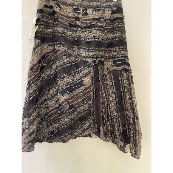 NWT Angel Iglesias‎ linen distressed knee length skirt size 44 - Picture 5 of 11